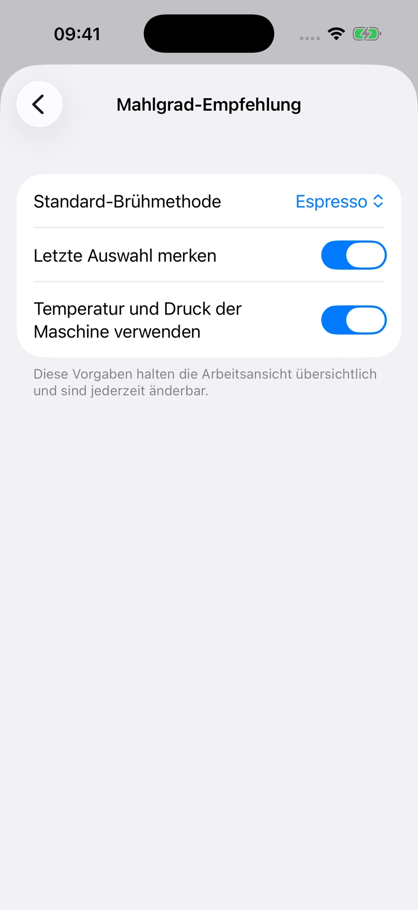 Abbildung 44 | Empfehlungseinstellungen
