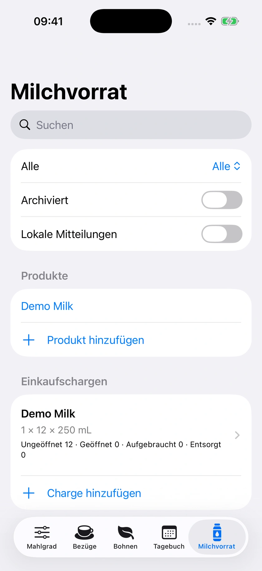 Abbildung 56 | Milchcharge in 2.2.1