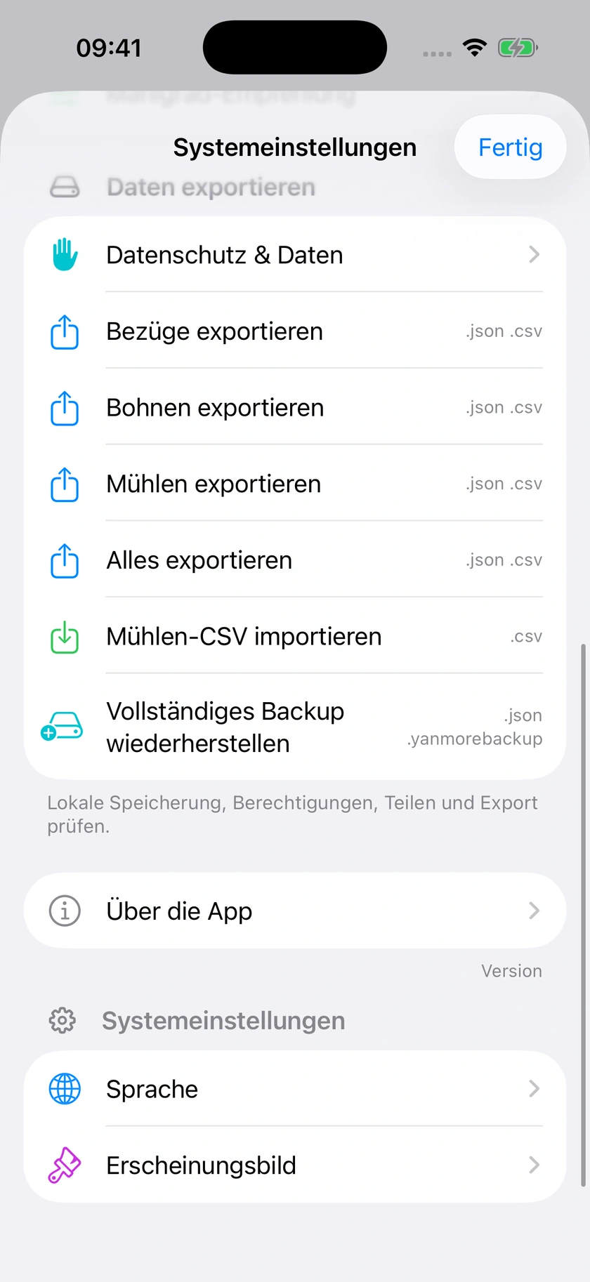Abbildung 45 | Export und Wiederherstellung
