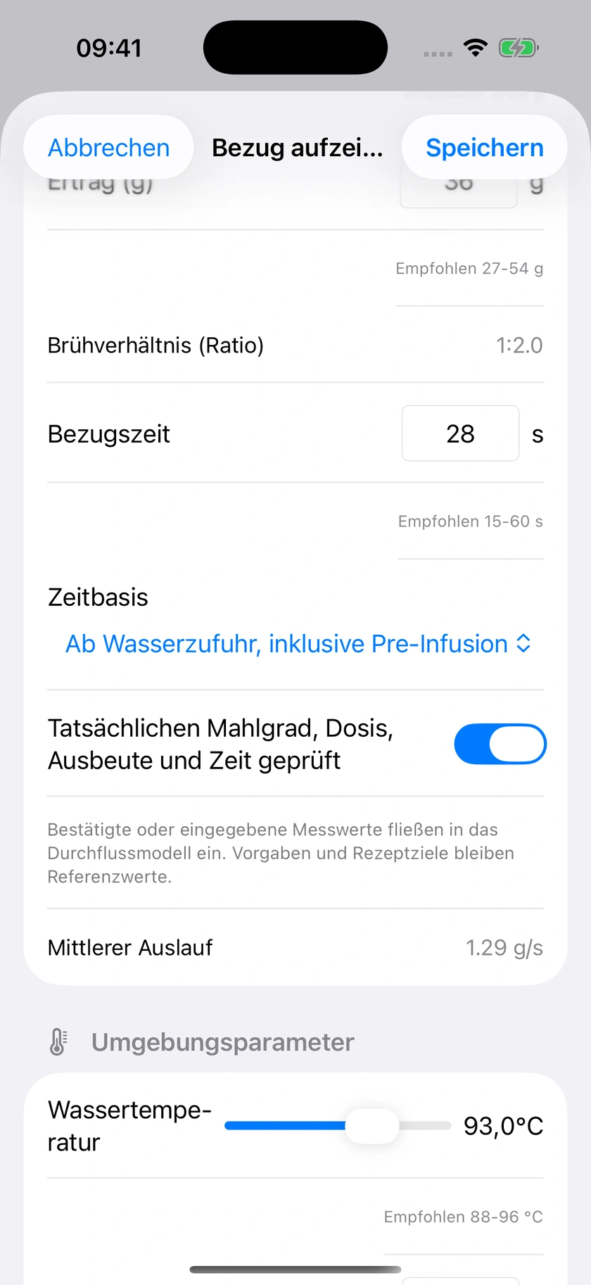 Abbildung 33 | Messwerte bestätigen und die Tasse bewerten
