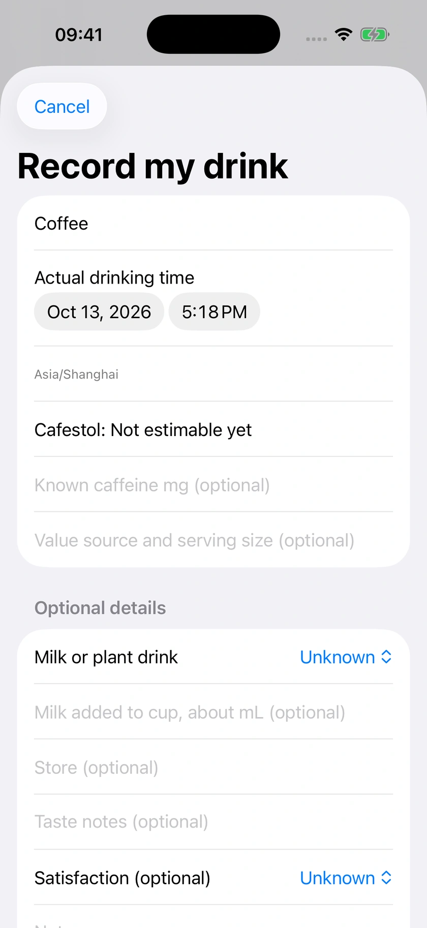 Figure 51 | Record a drink