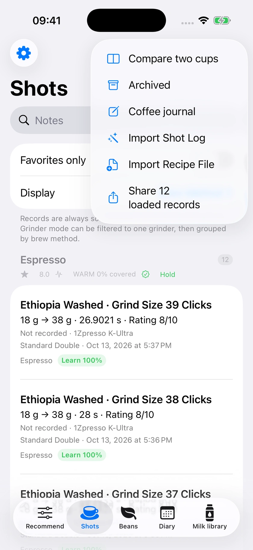 Figure 42 | Recipe preview and Magic Log