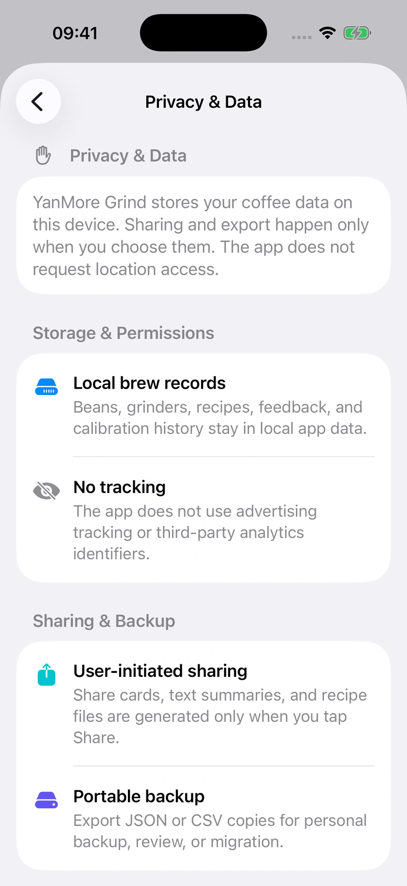 Figure 46 | Data export, restoration and privacy