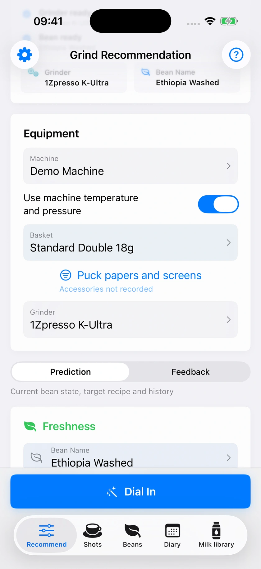 Figure 17 | Machine profile and defaults