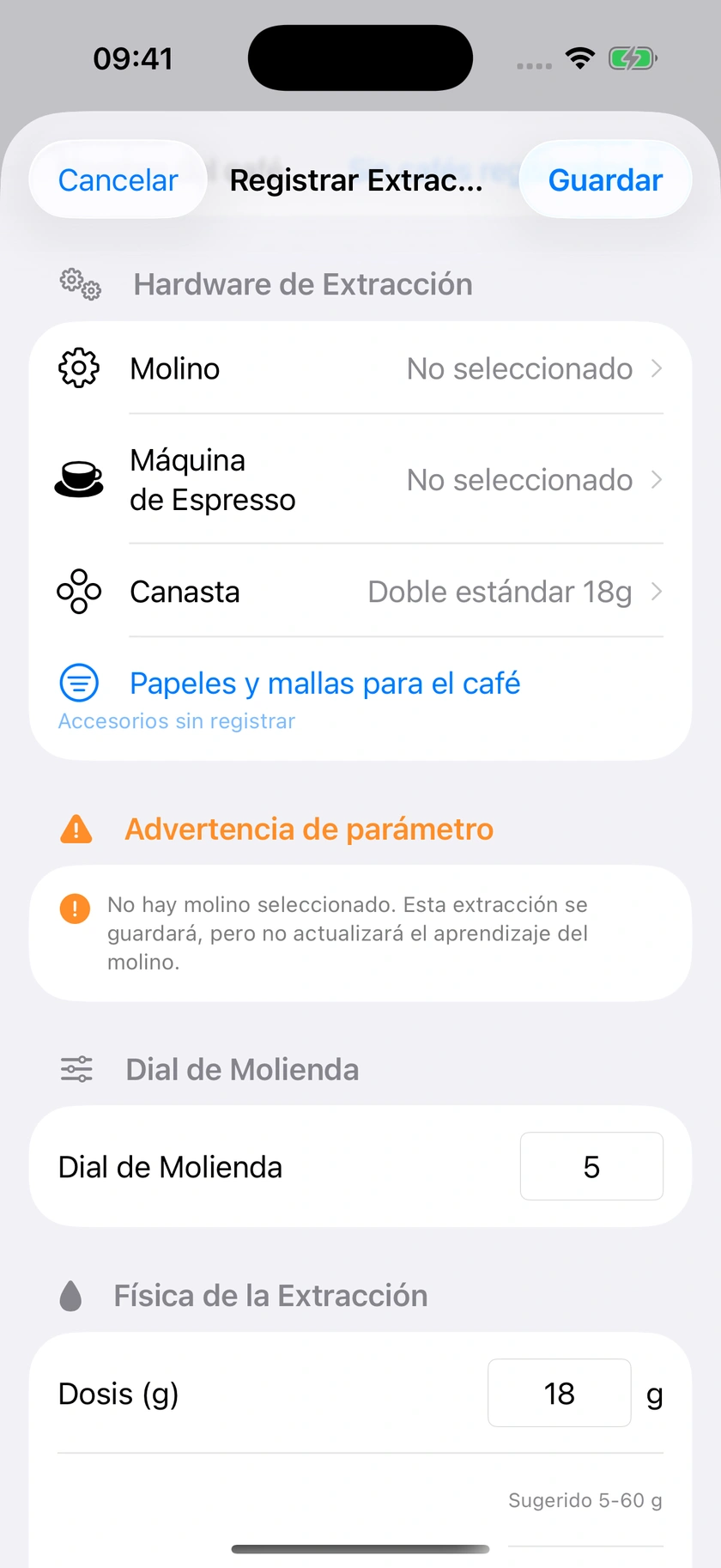 Figura 32 | Confirmación de mediciones y puntuación