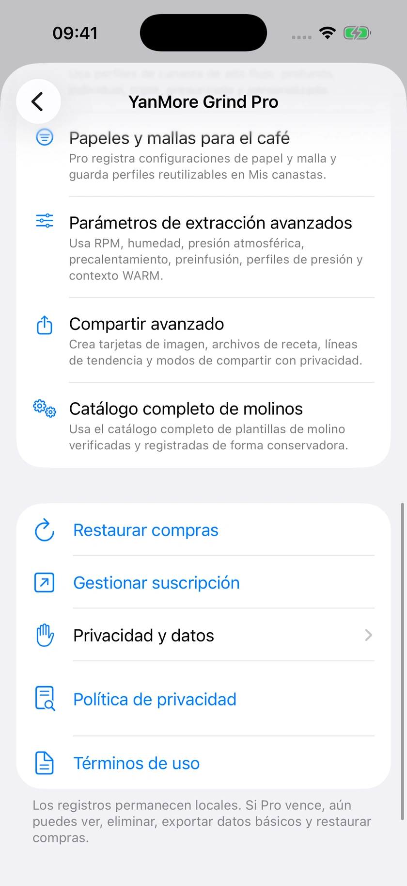 Figura 50 | Free, Pro y restauración de compras