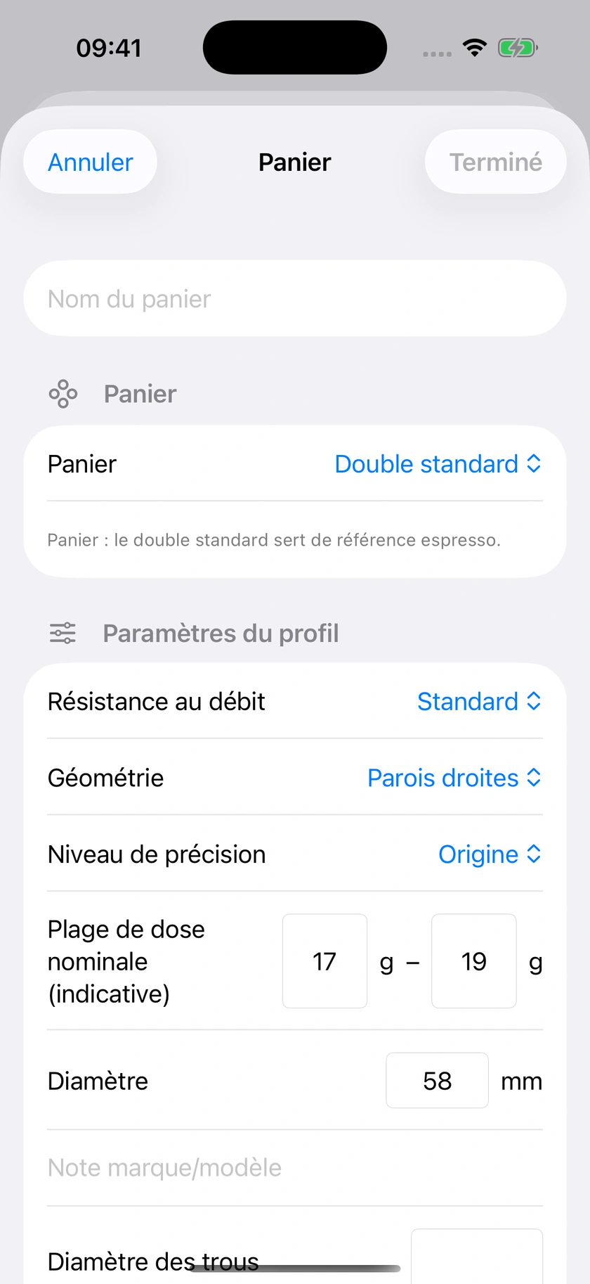 Figure 19 | Dimensions du panier