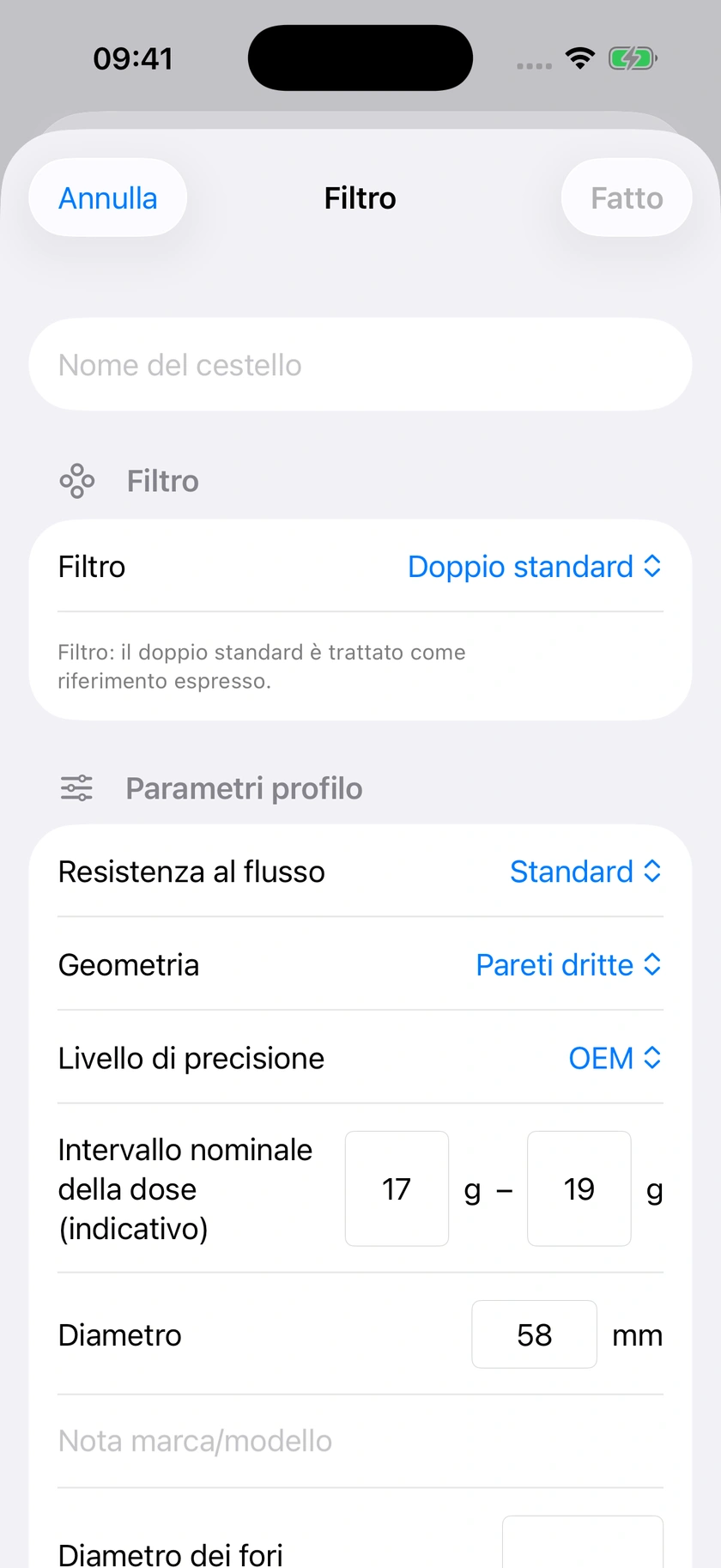 Figura 19 | Raccolta cestelli e relativi campi