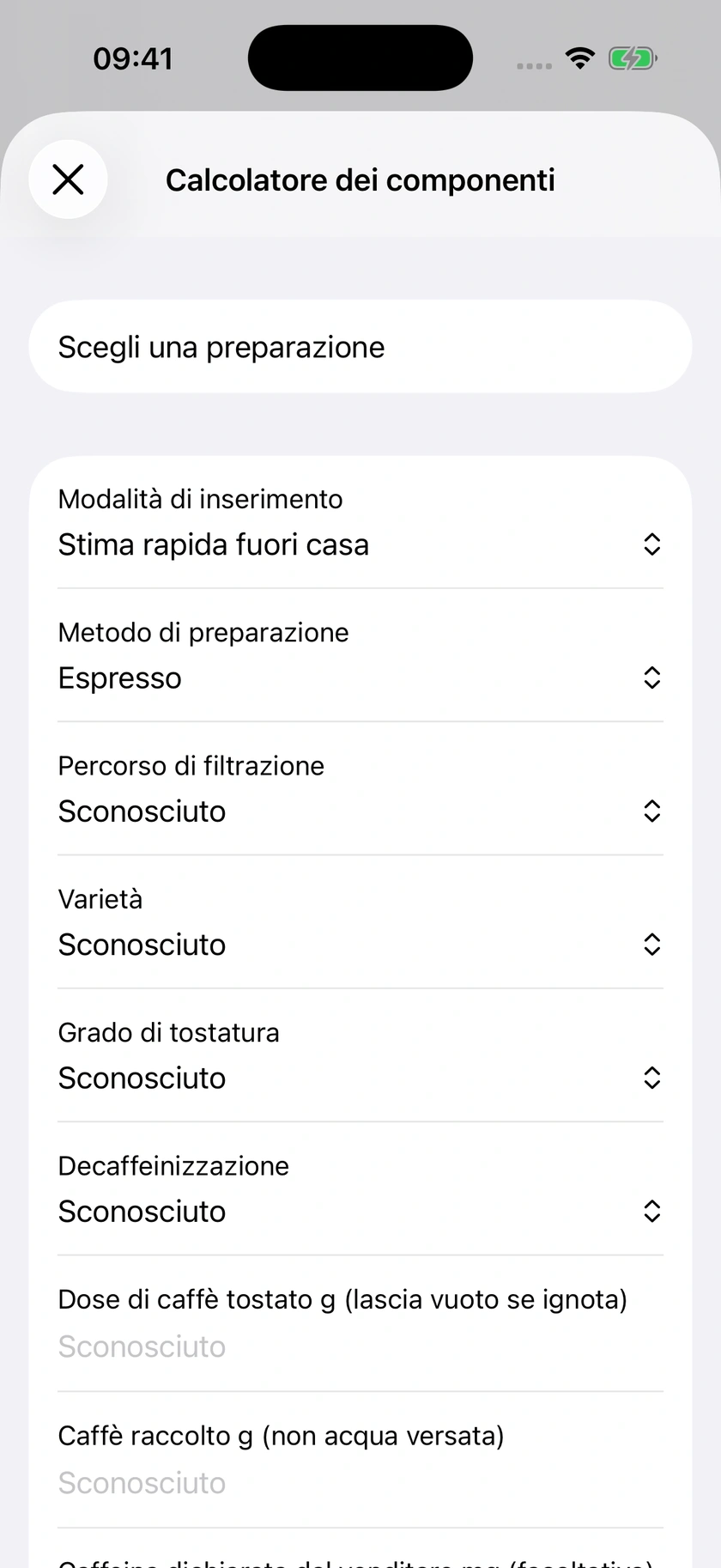 Figura 53 | Dati del calcolatore