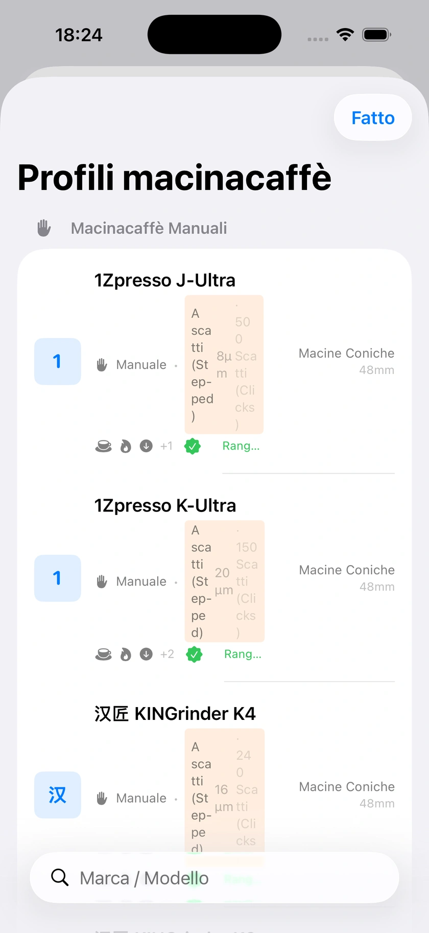 Figura 3 | Catalogo e moduli per macinacaffè personalizzati