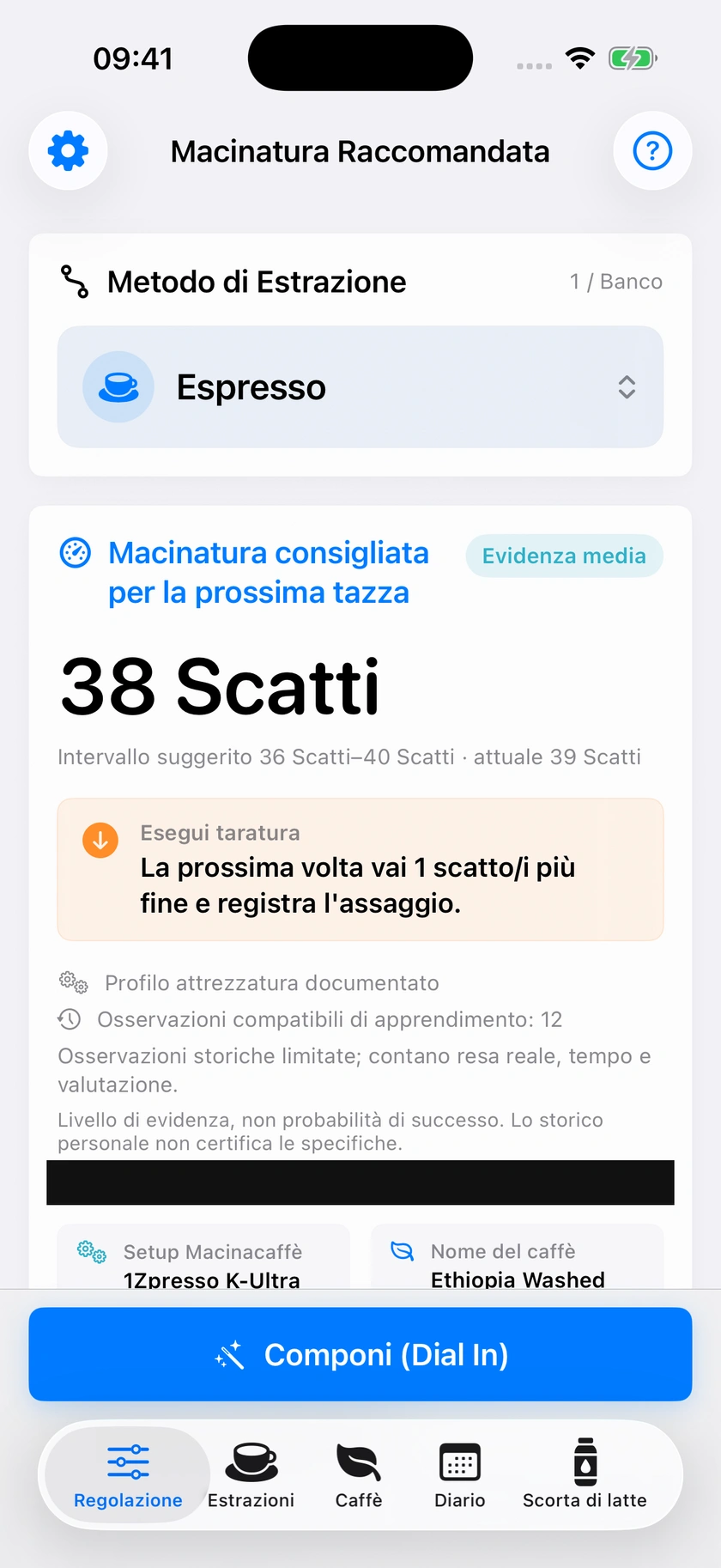 Figura 2 | Primo consiglio e aggiunta di una registrazione
