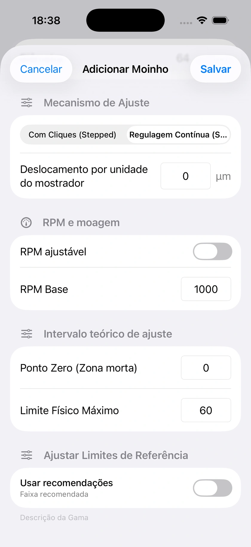 Figura 5 | Catálogo e formulários de moinho personalizado