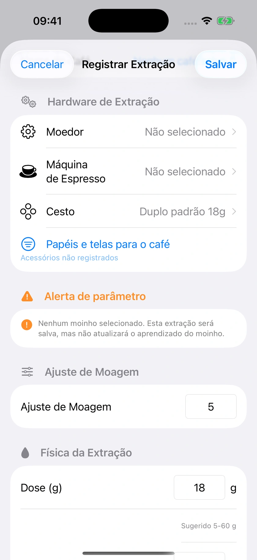 Figura 32 | Confirmação de medições e pontuação