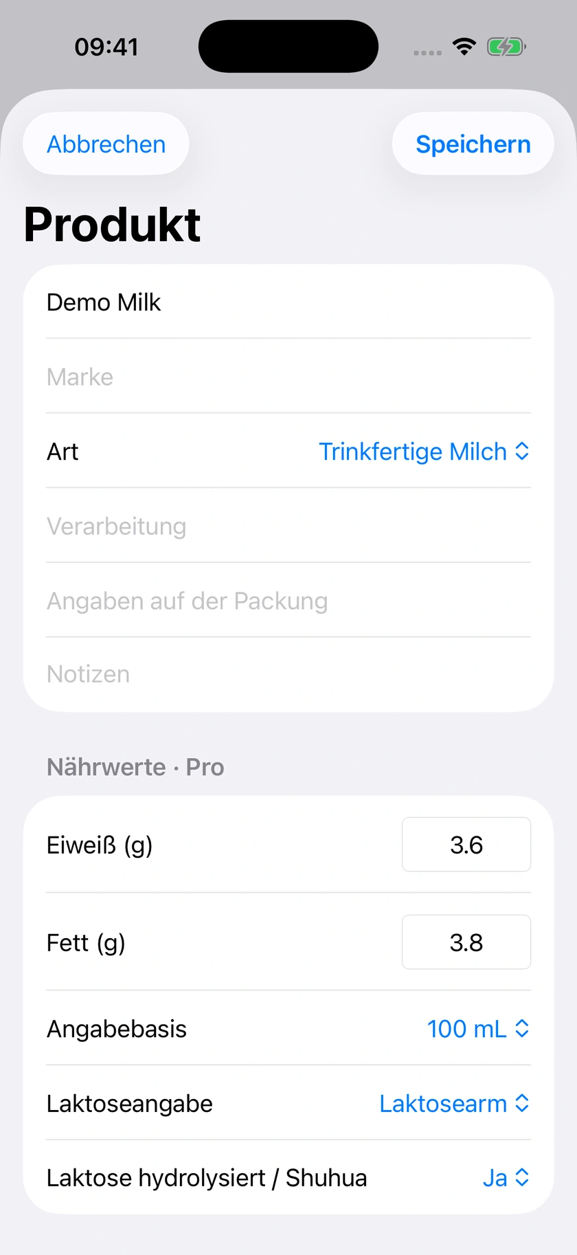 Abbildung 59 | Nährwerte und Laktose