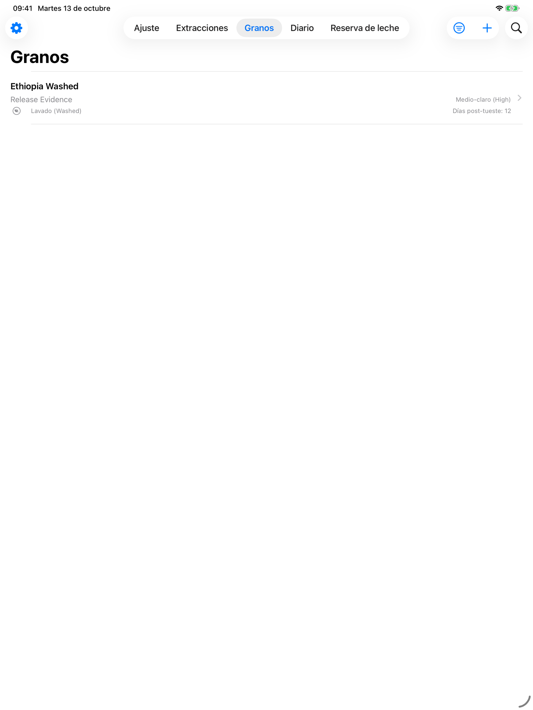 YanMore Grind — Biblioteca de cafés en iPad