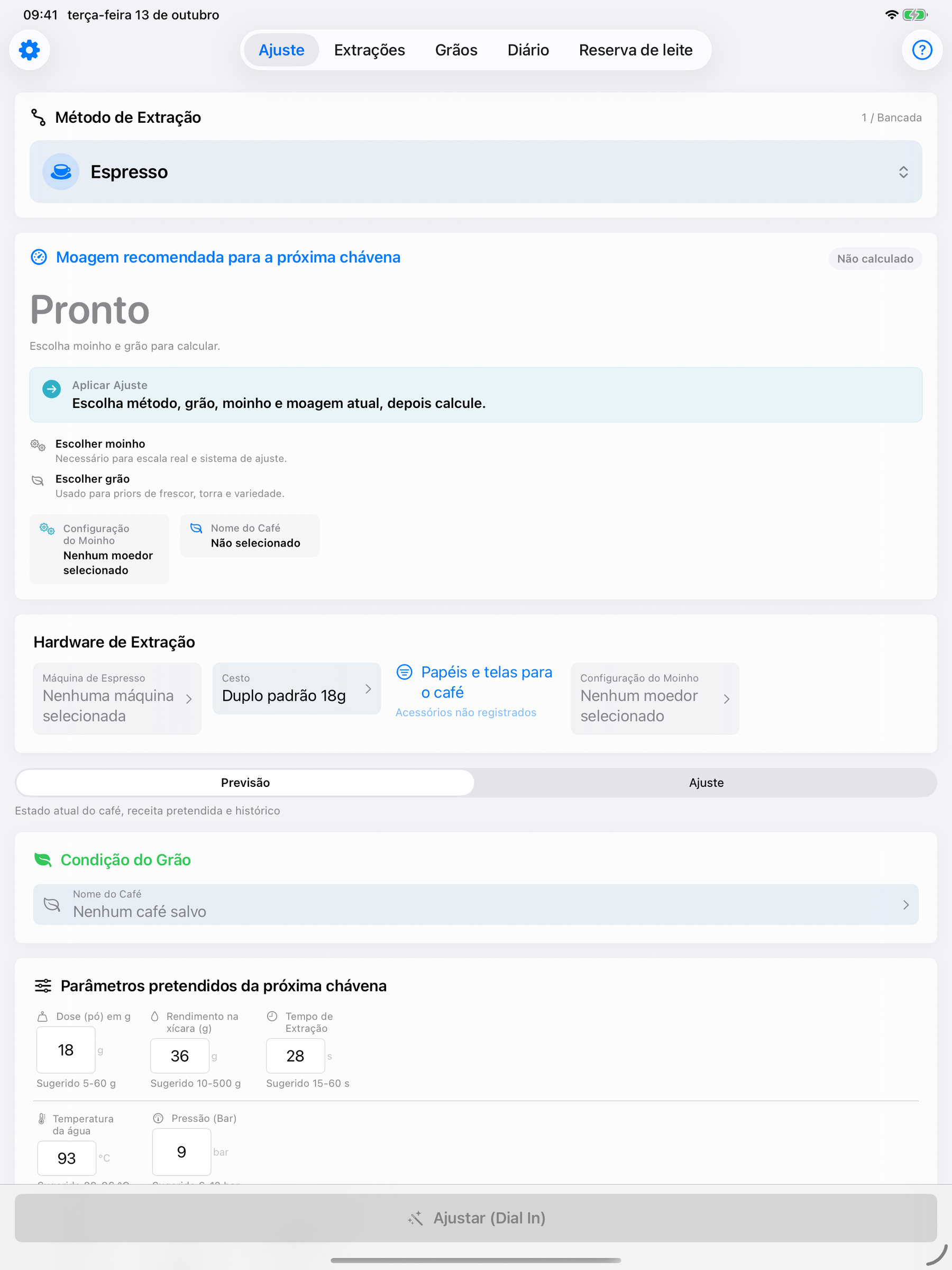 YanMore Grind — Área de preparação no iPad