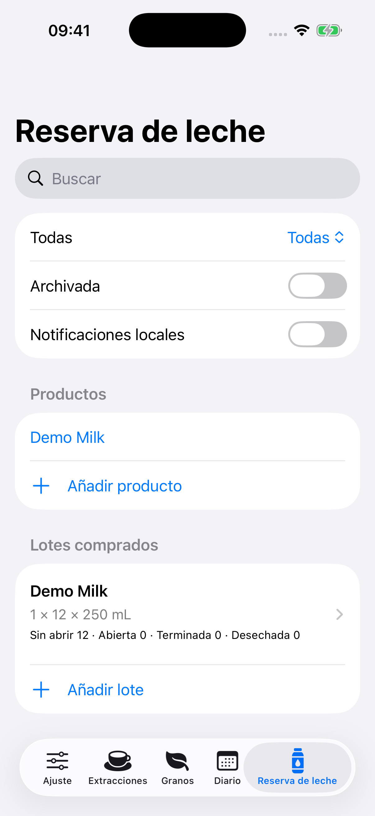 YanMore Grind — Inventario de leche