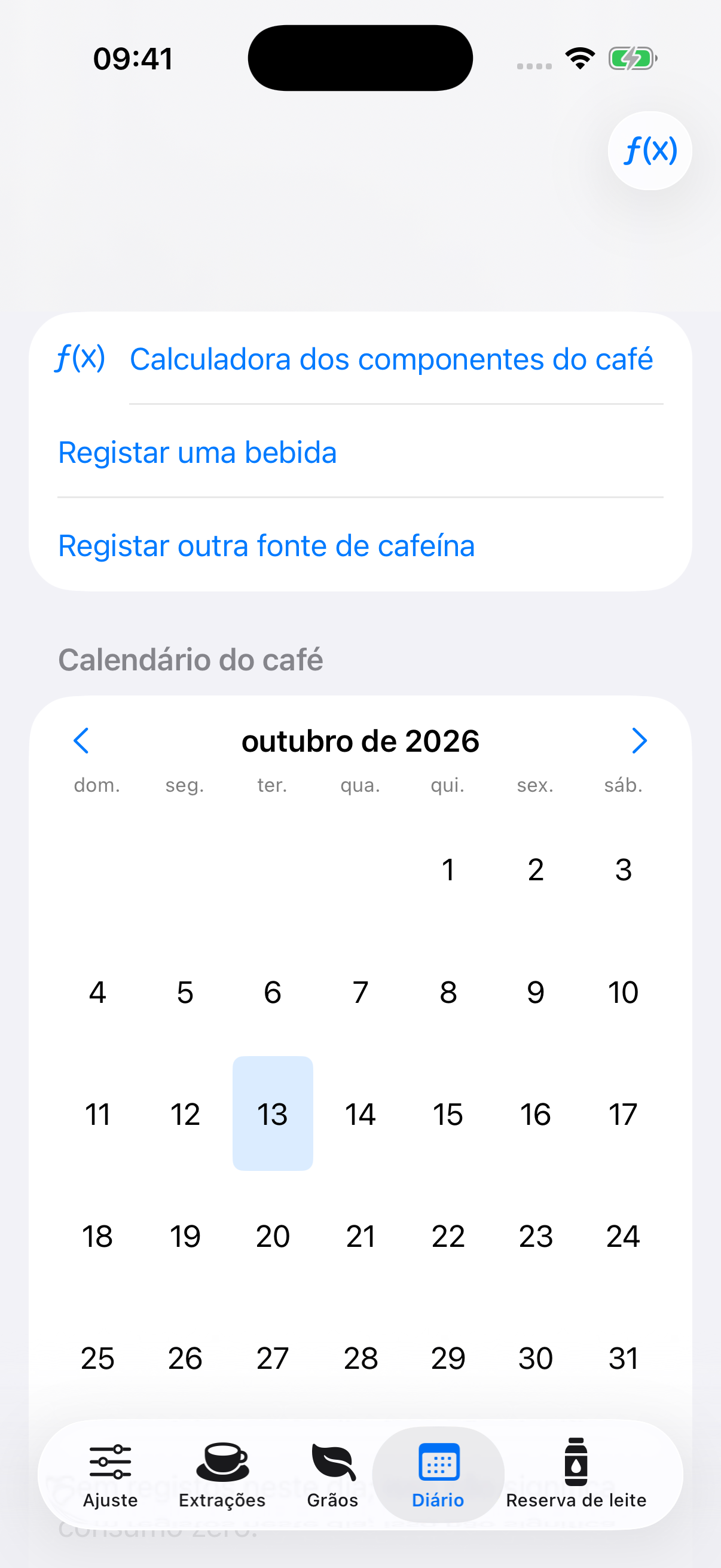 YanMore Grind — Calendário de café