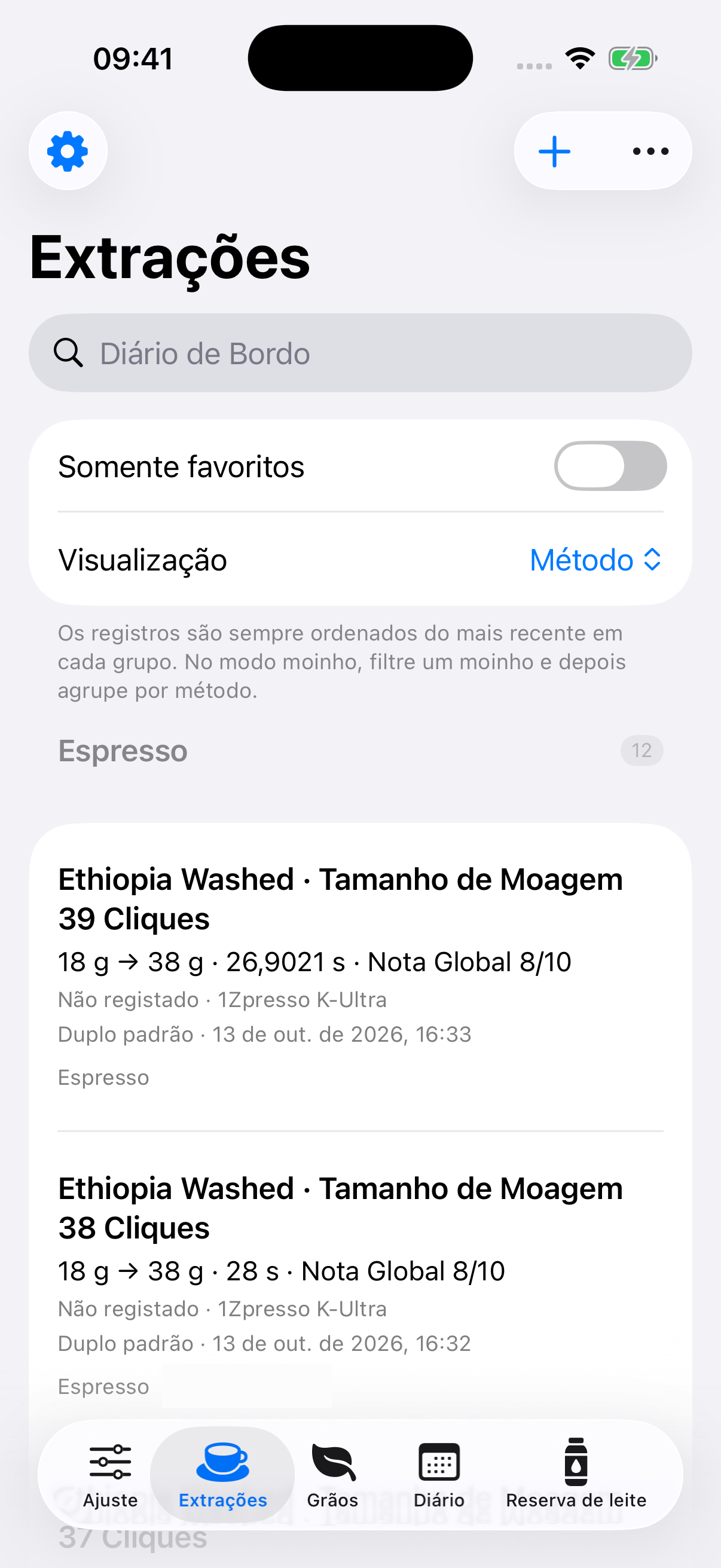 YanMore Grind — Histórico de preparações