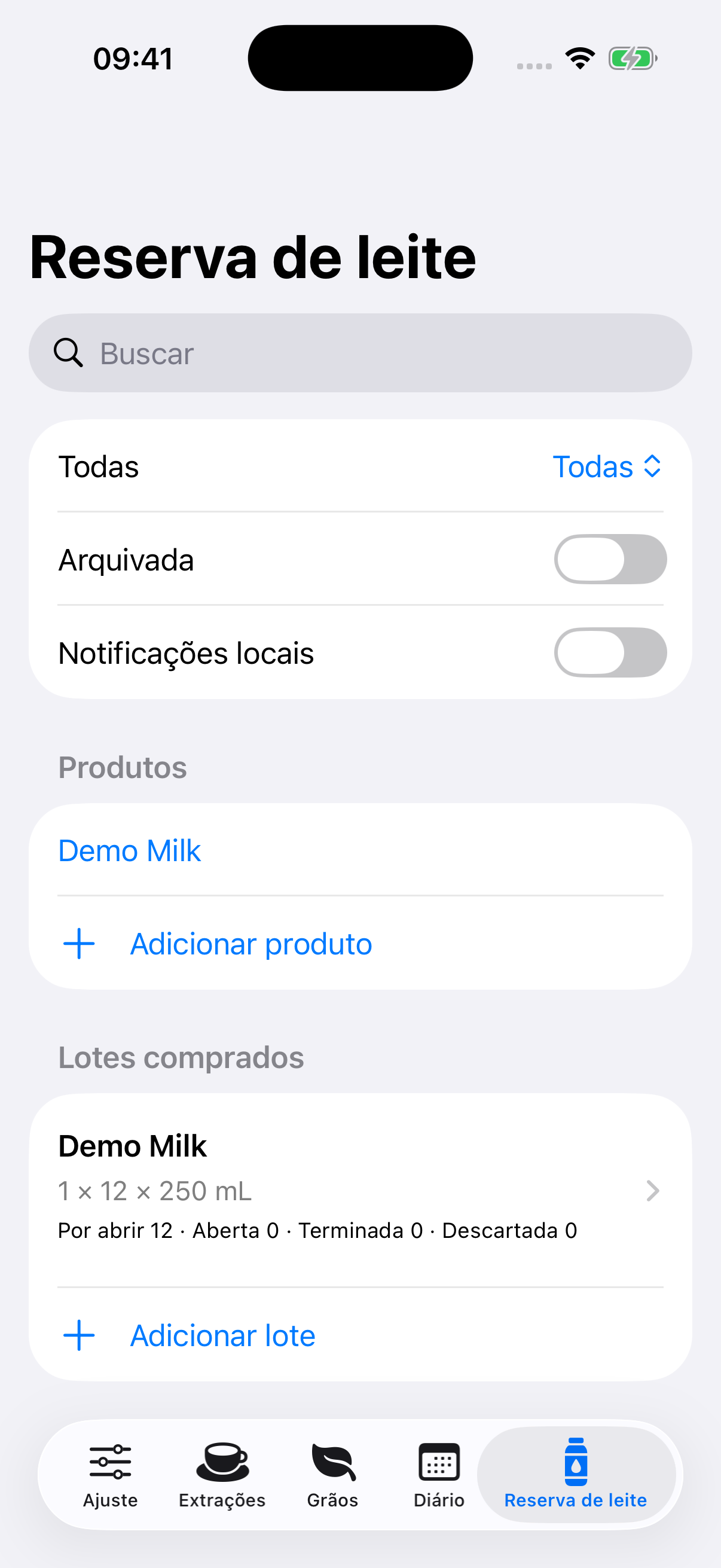 YanMore Grind — Inventário de leite