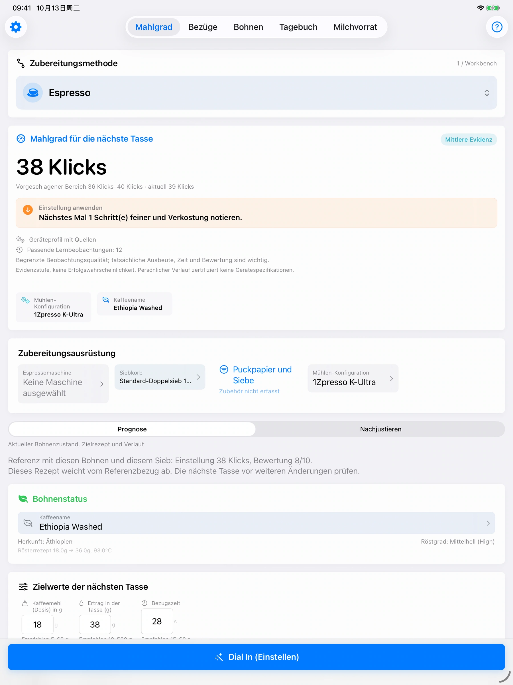 YanMore Grind — iPad-Arbeitsbereich