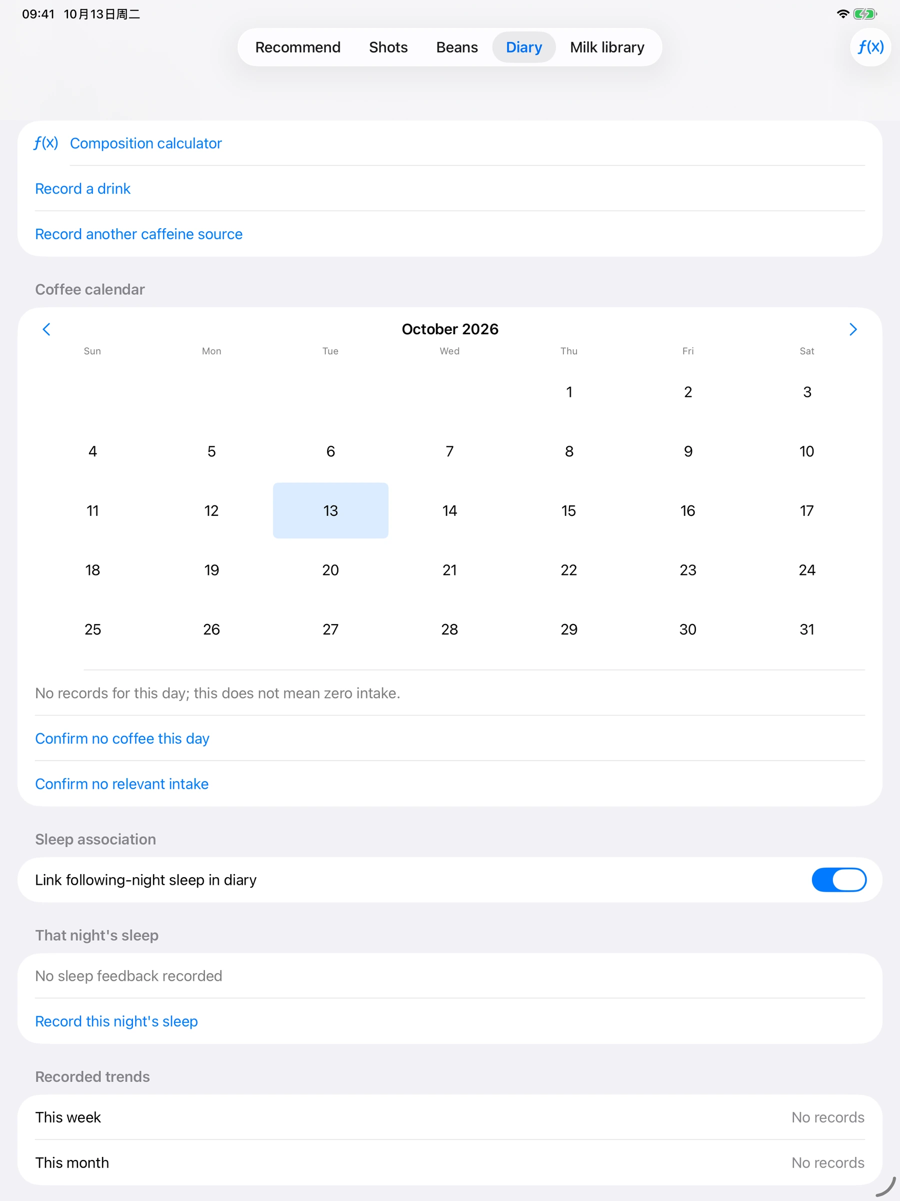 YanMore Grind — iPad coffee diary