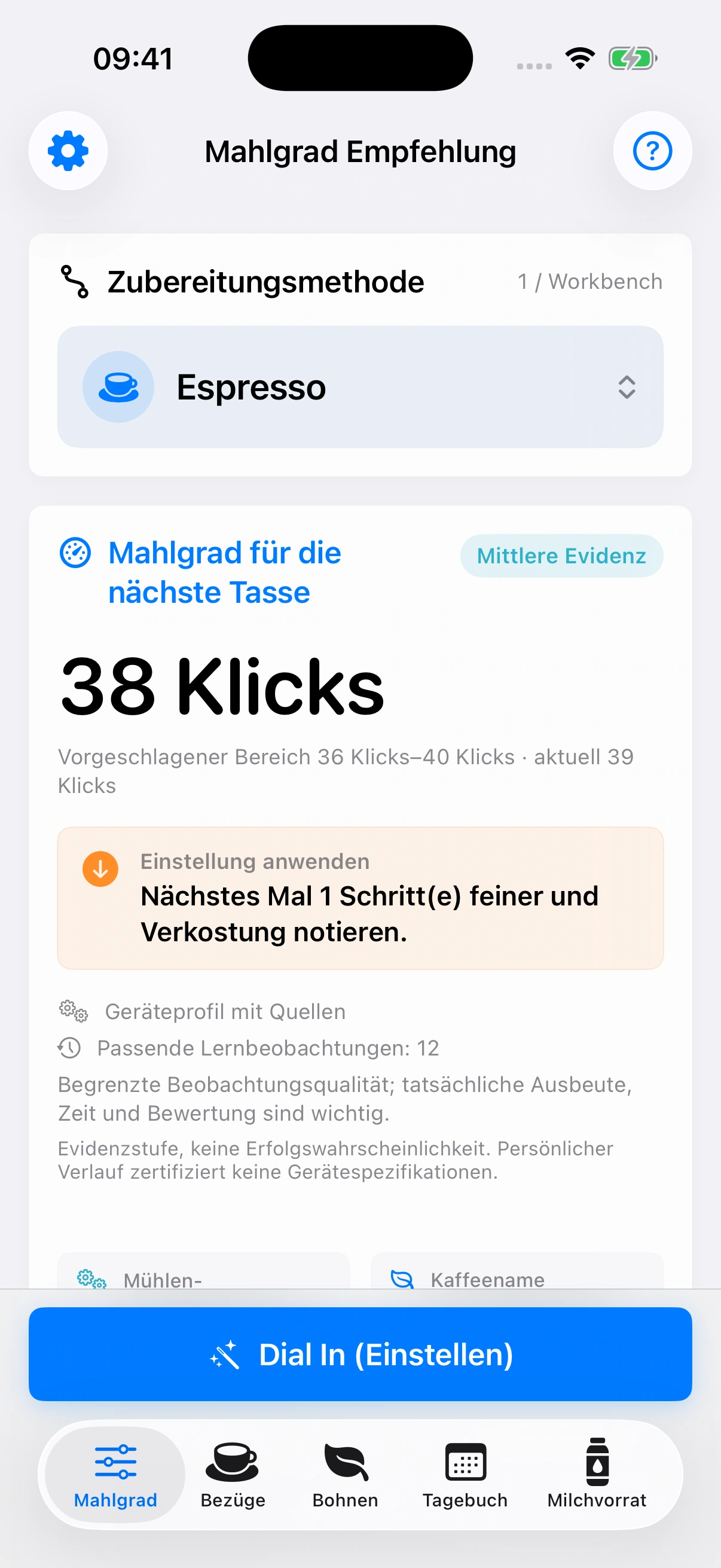 YanMore Grind — Mahlgrad-Empfehlung
