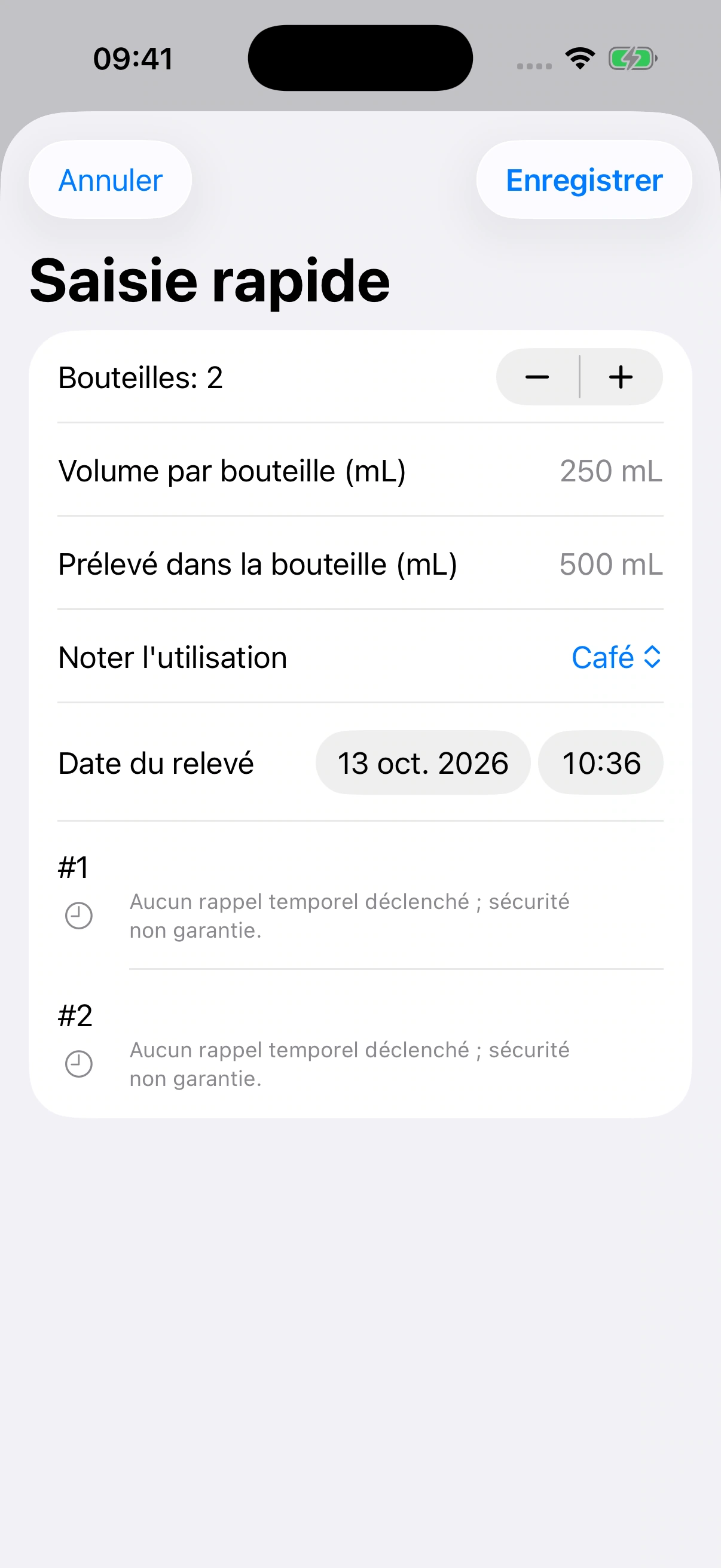 YanMore Grind — Enregistrer des bouteilles entières